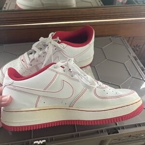 White and Red Sneakers